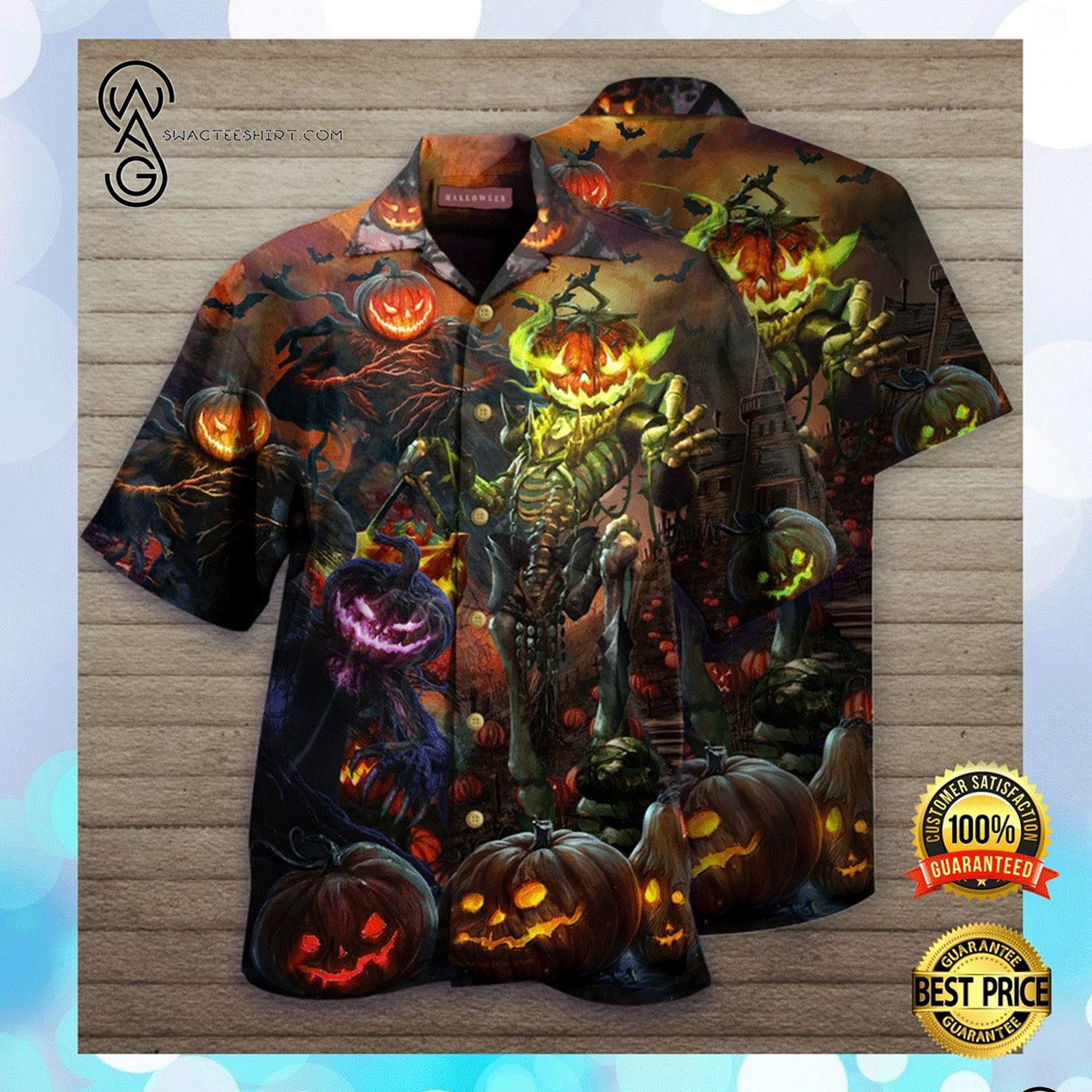 [Top Trending] Pumpkin King Halloween Full Printing Hawaiian Shirt Funny Hawaiian Beach Gift Casual Shirt